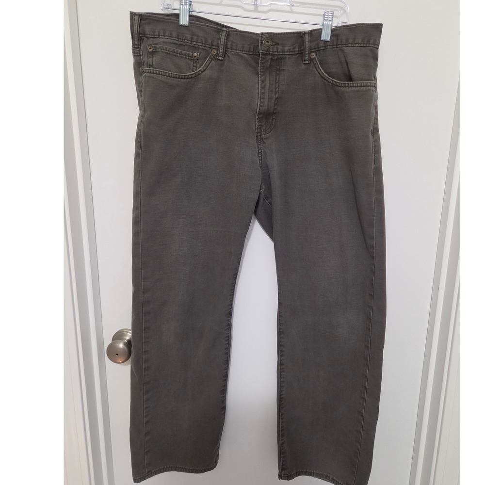Dockers Mens Straight Fit Pants Charcoal Gray Cotton Twill 38x29